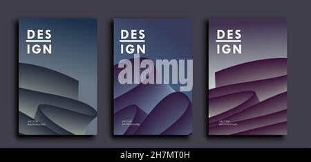 Modern abstract covers set. Abstract shapes composition. Futuristic minimal design Stock Vector