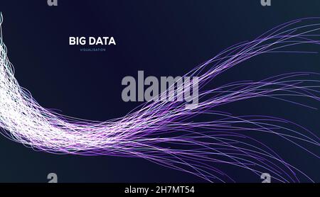 big data background vector illustration. Information streams. Stock Vector