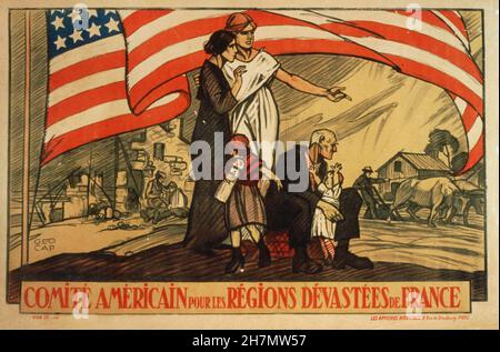 Comité Americain pour les Régions Dévastées de France  - 1917 Stock Photo