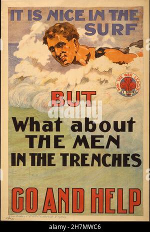 Enlist Poster - Canadian World War One Propaganda - 02 Stock Photo