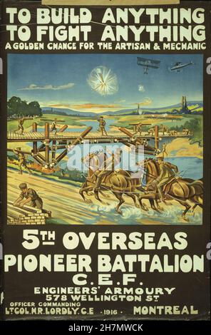 Enlist Poster - Canadian World War One Propaganda - 04 Stock Photo