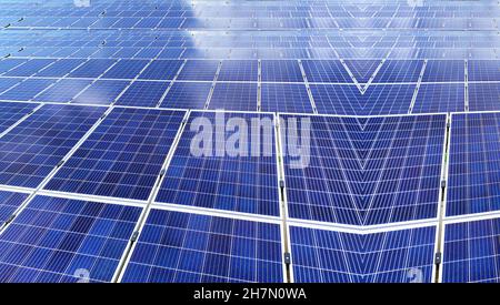 Solar power station, Power plant using renewable solar energy, Solar power plant with photovoltaic panels Costa Rica Stock Photo