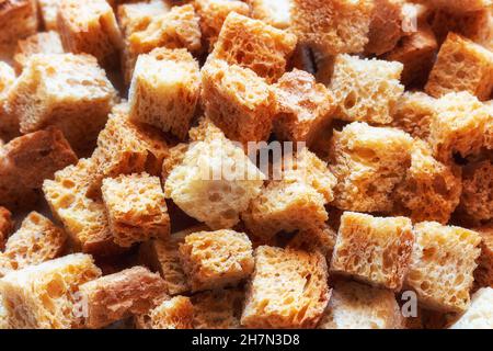 white fried bread close up crackers Stock Photo