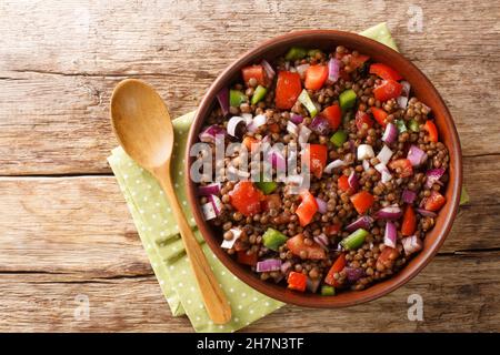 Azifa Recipe Vegan lentil salad Ethiopian Food close up in the plate on ...