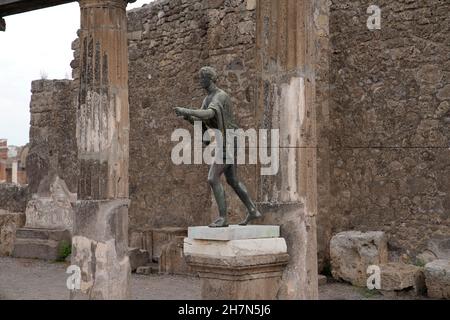 Statue of Apollo, Temple of Apollo, Pompeii, Campania, Italy Stock Photo