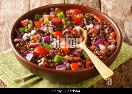Azifa Recipe Vegan lentil salad Ethiopian Food close up in the plate on ...