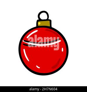 Hand drawn Christmas tree ball. Vector illustration Stock Vector