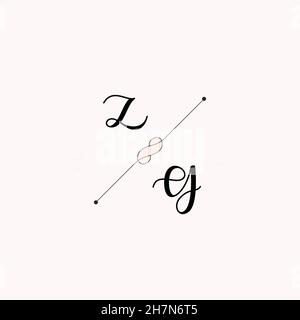ZG Initials letter alphabet watercolor logo branding set collection, Feminine logotype template in elegant artistic style. Feminine luxury logo design Stock Vector