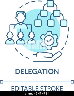 Delegation blue concept icon Stock Vector