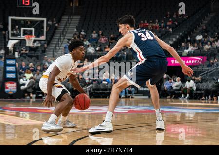 Las Vegas, United States. 22nd Nov, 2021. Gonzaga Bulldogs center Chet  Holmgren (34) dunks during a NCAA basketball against the Central Michigan  Chippewas, game Monday, Nov. 22, 2021, in Las Vegas, Nevada.