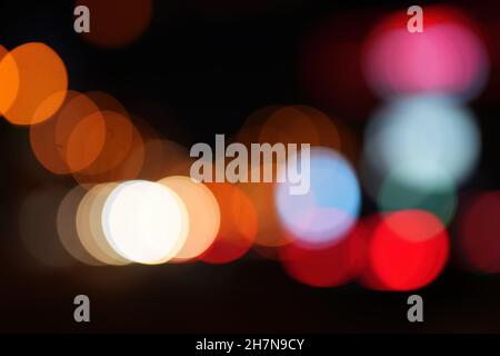 Lights of the evening city in the out-of-focus - bokeh Stock Photo
