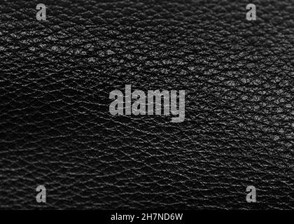 Black color leather texture background. Luxury Black Background For Text. Close up detail of flat leather. Artificial leather seamless pattern Stock Photo