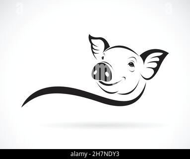 Vector of pig head design on white background. Animal farm. Easy editable layered vector illustration. Stock Vector