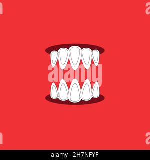Wolf tooth icon. Monster dent symbol. Logo design element Stock Vector