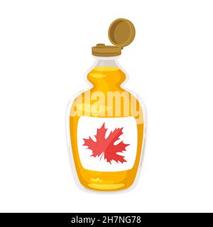 Canadian maple syrup in a glass jar Stock Vector