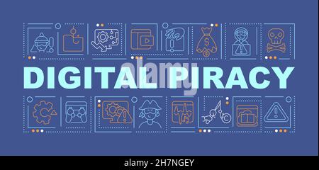 Online piracy word concepts banner Stock Vector