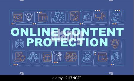 Online content security word concepts banner Stock Vector