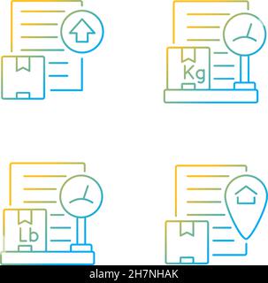 International shipment documents gradient linear vector icons set Stock Vector