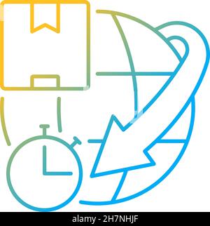 Expedited international shipping gradient linear vector icon Stock Vector