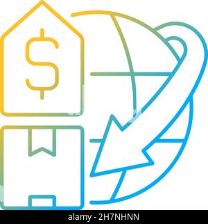 International shipping price gradient linear vector icon Stock Vector