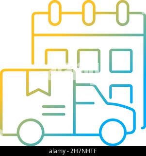 International orders shipping schedule gradient linear vector icon Stock Vector