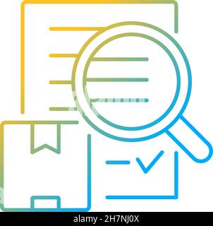 Shipping audit cargo transportation control gradient linear vector icon Stock Vector