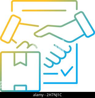 Shipment contract gradient linear vector icon Stock Vector