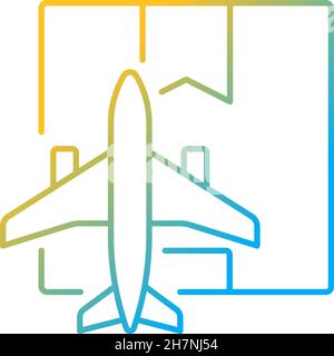 Worldwide air shipping service gradient linear vector icon Stock Vector