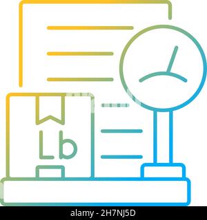 International delivery packing list Lb gradient linear vector icon Stock Vector