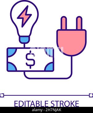 Electricity rate RGB color icon Stock Vector