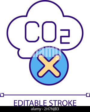 Reduce carbon emissions RGB color icon Stock Vector