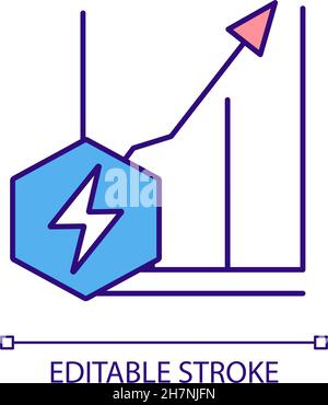 Increasing energy levels RGB color icon Stock Vector
