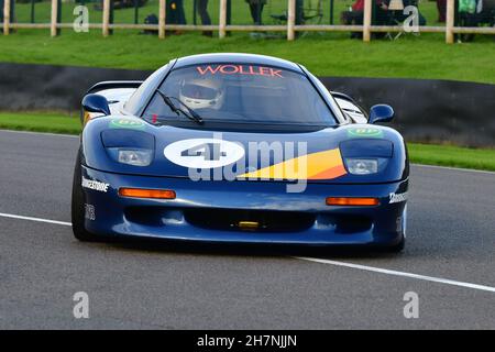 Jaguar XJR-15, Developed from the racing XJR-9 the Jaguar XJR 15 by TWR in 1990, high speed demonstration laps, Goodwood 78th Members Meeting, Goodwoo Stock Photo