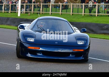 Jaguar XJR-15, Developed from the racing XJR-9 the Jaguar XJR 15 by TWR in 1990, high speed demonstration laps, Goodwood 78th Members Meeting, Goodwoo Stock Photo