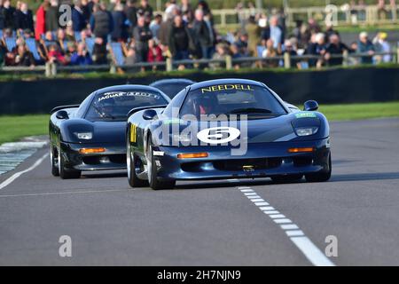 Jaguar XJR-15, Developed from the racing XJR-9 the Jaguar XJR 15 by TWR in 1990, high speed demonstration laps, Goodwood 78th Members Meeting, Goodwoo Stock Photo