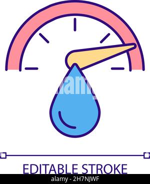 Low water pressure RGB color icon Stock Vector