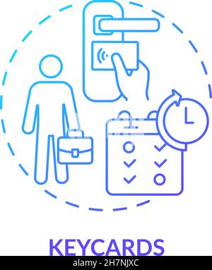 Keycards blue gradient concept icon Stock Vector