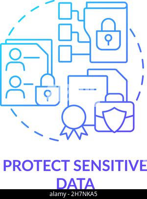 Protect sensitive data blue gradient concept icon Stock Vector