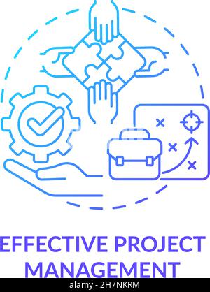Effective project management blue gradient concept icon Stock Vector