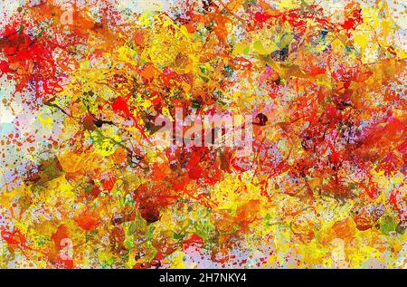 Abstract watercolor background. Colored splashes and brush strokes Stock Photo