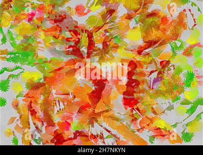 Abstract watercolor background. Colored splashes and brush strokes Stock Photo