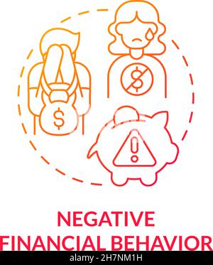 Negative financial control concept icon Stock Vector