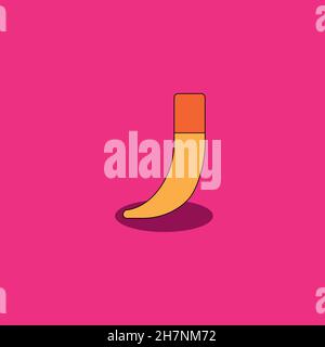 Stocking flat icon. New year holiday symbol. Christmas sign. Logo design element Stock Vector