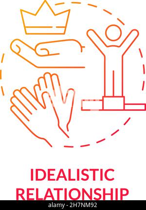 Partner idealizing concept icon Stock Vector