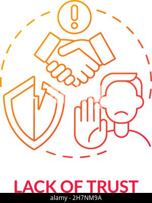 Relationships without trust concept icon Stock Vector