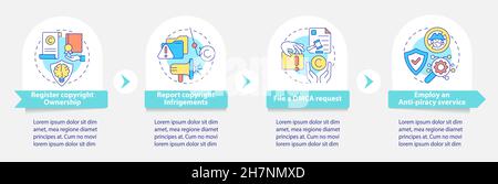 Piracy prevention vector infographic template Stock Vector