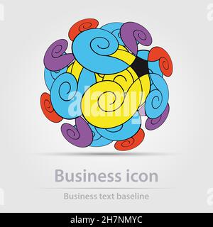 Originally designed color abstract vector business icon for creative design tasks Stock Vector