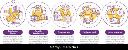 Making money online approaches vector infographic template Stock Vector
