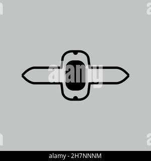 Belt line icon. Simple style man fashion poster background symbol. Logo design element. T-shirt printing. Vector for sticker. Stock Vector