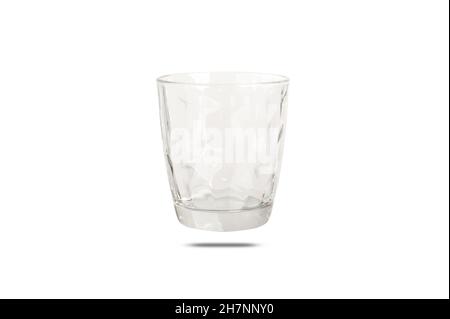 Empty and clean whiskey glass isolated on white background with clipping path Stock Photo